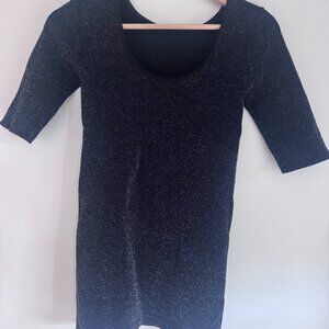 Black Fitted Sparkle Top